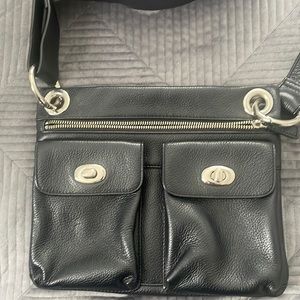 Danier Black Leather Crossbody Purse
